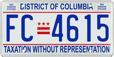 DC license plate FC4615