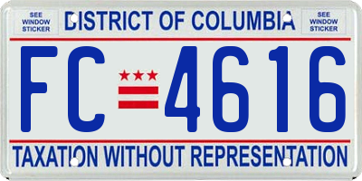 DC license plate FC4616