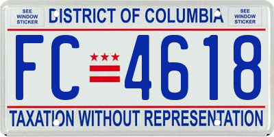 DC license plate FC4618