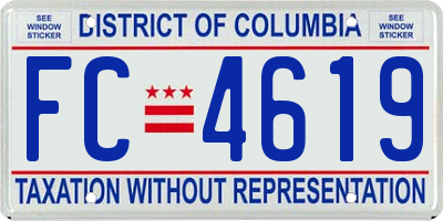 DC license plate FC4619