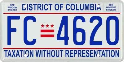 DC license plate FC4620