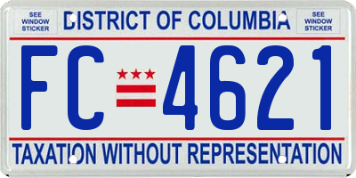 DC license plate FC4621