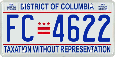 DC license plate FC4622