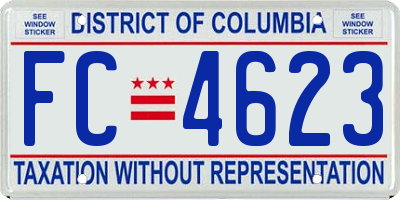 DC license plate FC4623