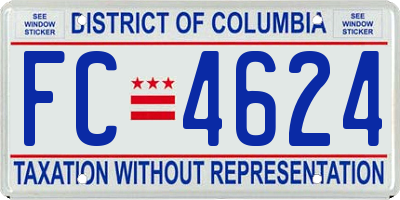 DC license plate FC4624