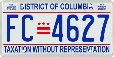 DC license plate FC4627