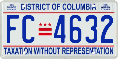 DC license plate FC4632