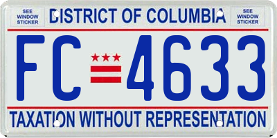 DC license plate FC4633