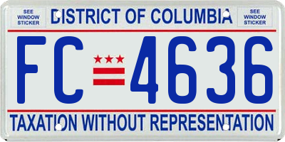 DC license plate FC4636