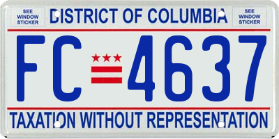 DC license plate FC4637