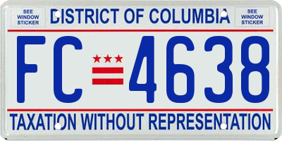 DC license plate FC4638