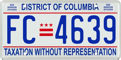 DC license plate FC4639