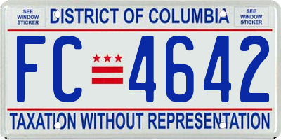 DC license plate FC4642