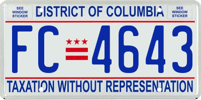 DC license plate FC4643