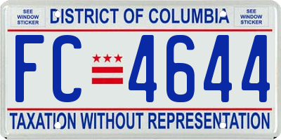 DC license plate FC4644