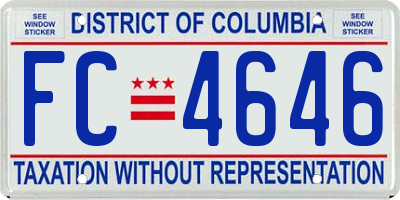 DC license plate FC4646