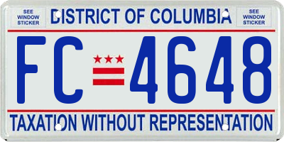 DC license plate FC4648