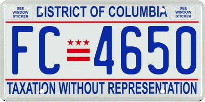 DC license plate FC4650