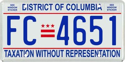 DC license plate FC4651