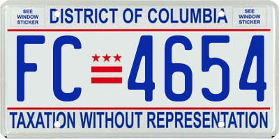 DC license plate FC4654