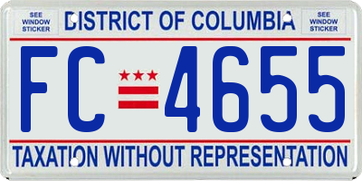 DC license plate FC4655