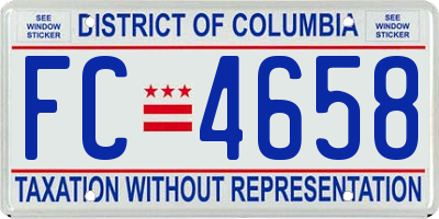 DC license plate FC4658