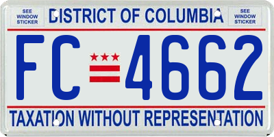 DC license plate FC4662