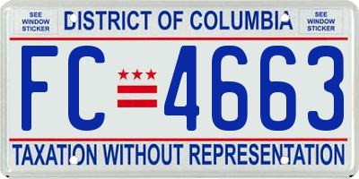 DC license plate FC4663