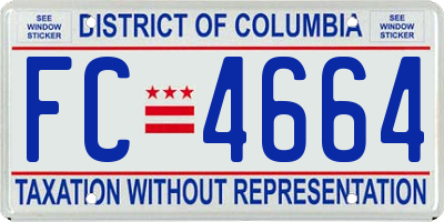 DC license plate FC4664