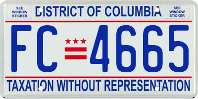 DC license plate FC4665