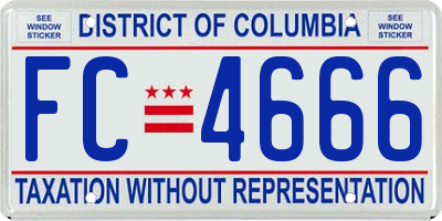 DC license plate FC4666