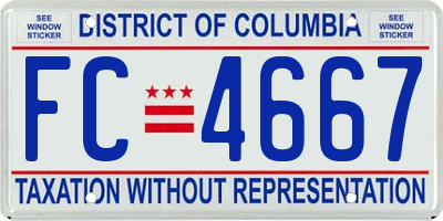 DC license plate FC4667