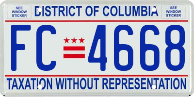 DC license plate FC4668