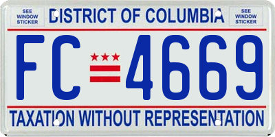 DC license plate FC4669