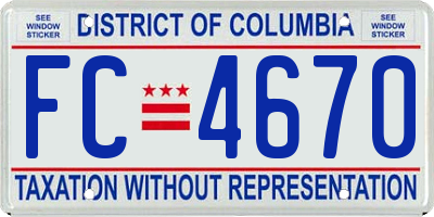 DC license plate FC4670