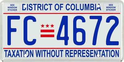 DC license plate FC4672