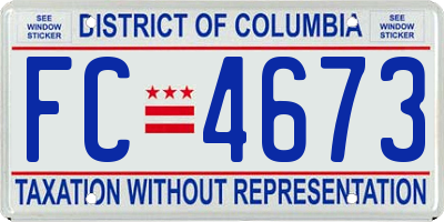 DC license plate FC4673