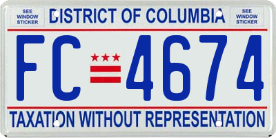 DC license plate FC4674