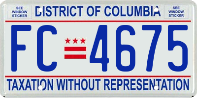 DC license plate FC4675