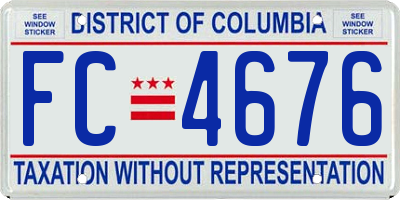 DC license plate FC4676