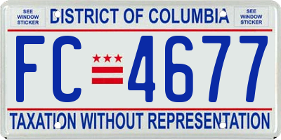 DC license plate FC4677