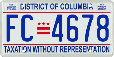 DC license plate FC4678