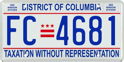 DC license plate FC4681