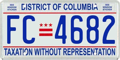 DC license plate FC4682