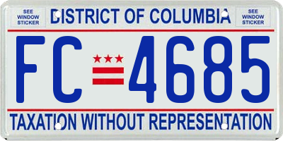 DC license plate FC4685