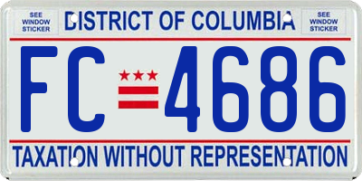 DC license plate FC4686