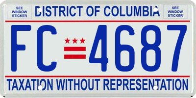 DC license plate FC4687