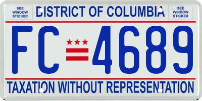 DC license plate FC4689