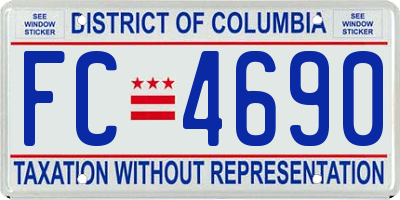 DC license plate FC4690