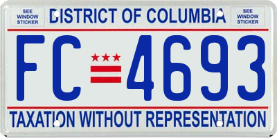 DC license plate FC4693